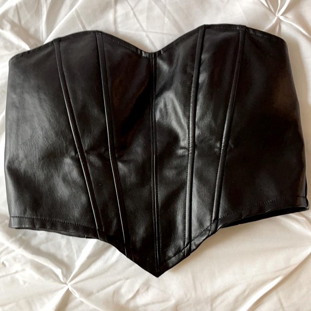 Super cute leather corset top